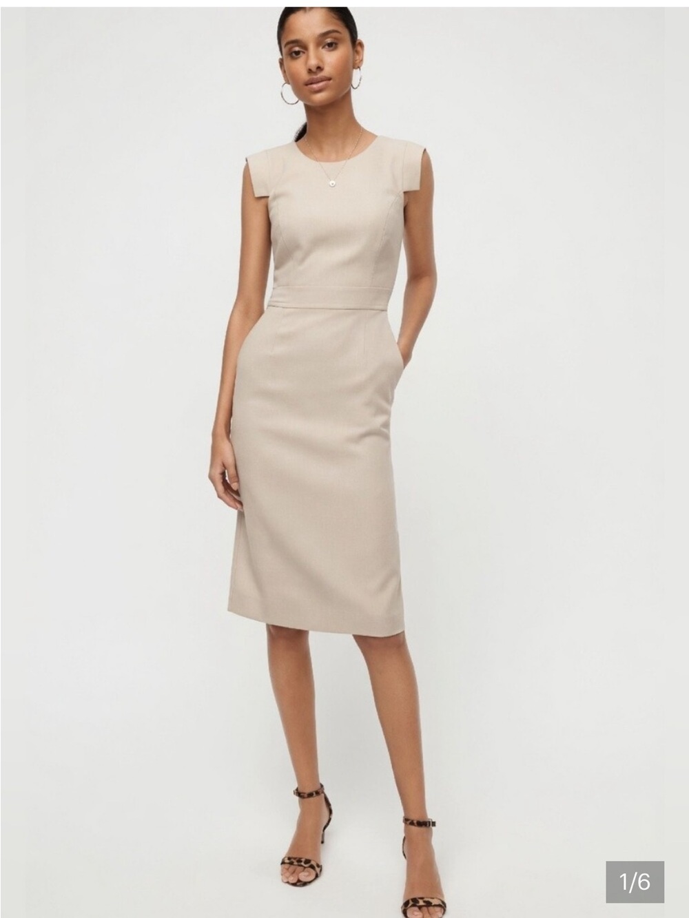 NWT J. Crew Resume Dress in stretch Linen 12 Tall